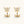 Gold butterfly earrings with clear gemstones on a light beige background