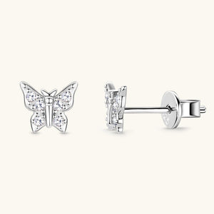 Moissanite Butterfly Flat Back Stud Earrings - Perimade & Co.