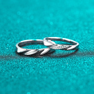 Moissanite Couple Matching Wedding Band Ring - Perimade & Co.