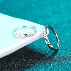 Moissanite Couple Matching Wedding Band Ring - Perimade & Co.