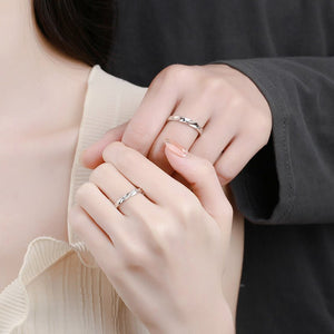 Moissanite Couple Matching Wedding Band Ring - Perimade & Co.