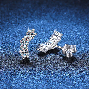 Moissanite Crawler Wedding Stud Earrings - Perimade & Co.