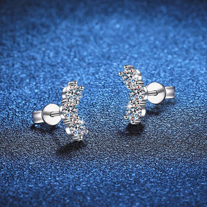 Moissanite Crawler Wedding Stud Earrings - Perimade & Co.