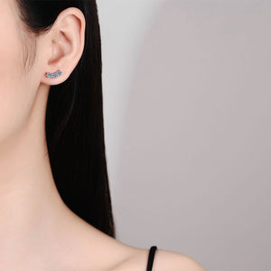 Moissanite Crawler Wedding Stud Earrings - Perimade & Co.