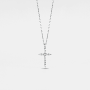 Moissanite Cross Charm Pendant Necklace - Perimade & Co.