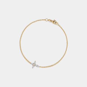 Moissanite Cross Charm Stacking Bracelet - Perimade & Co.