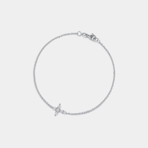 Moissanite Cross Charm Stacking Bracelet - Perimade & Co.