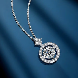 Moissanite Dancing Stone Circle Necklace - Perimade & Co.
