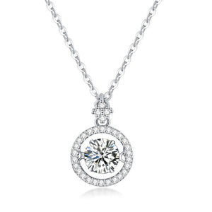 Moissanite Dancing Stone Circle Necklace - Perimade & Co.