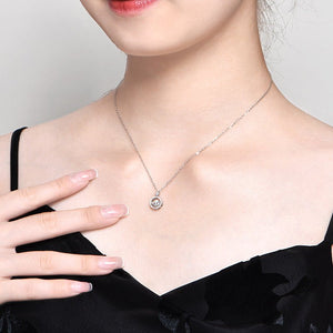 Moissanite Dancing Stone Circle Necklace - Perimade & Co.
