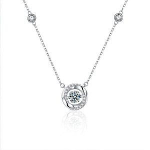 Moissanite Dancing Stone Pendant Necklace - Perimade & Co.