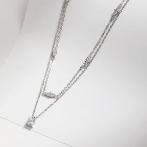 Moissanite Double Layered Pendant Necklace - Perimade & Co.