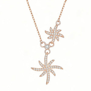 Moissanite Double Starburst Charm Necklace - Perimade & Co.