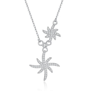 Moissanite Double Starburst Charm Necklace - Perimade & Co.
