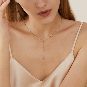 Moissanite Drop Layering Station Y Necklace - Perimade & Co.