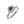 A collection of six moissanite cocktail rings with floral designs, displayed against a white background. The rings feature a variety of colors including blue, yellow, and red, with a hypoallergenic silver finish.