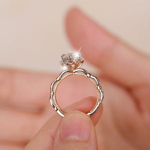 Moissanite Flower Halo Pave Statement Ring - Perimade & Co.