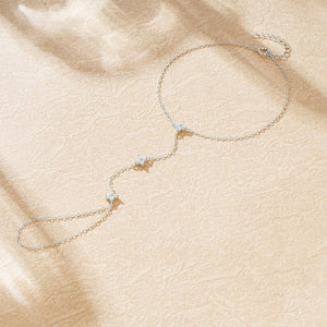 Moissanite Flower Hand Chain Bracelet - Perimade & Co.