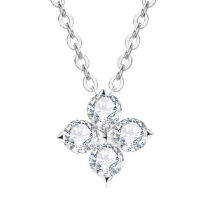 Moissanite Four Leaf Clover Charm Necklace - Perimade & Co.