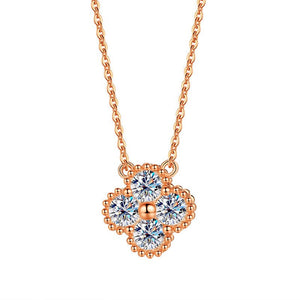 Moissanite Four Leaf Clover Charm Necklace - Perimade & Co.