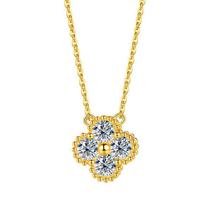 Moissanite Four Leaf Clover Charm Necklace - Perimade & Co.