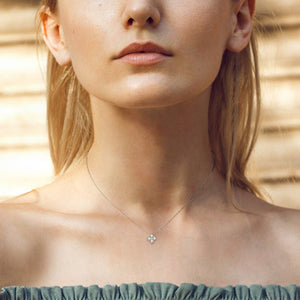Moissanite Four Leaf Clover Charm Necklace - Perimade & Co.