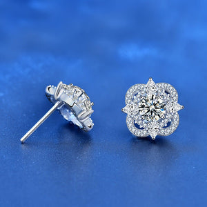Moissanite Four Leaf Clover Stud Earrings - Perimade & Co.