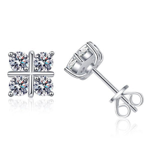 Moissanite Four Leaf Clover Stud Earrings - Perimade & Co.