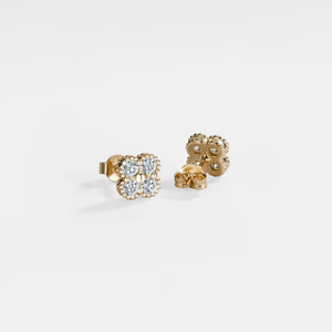 Moissanite Four Leaf Clover Stud Earrings - Perimade & Co.