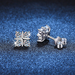 Moissanite Four Leaf Clover Stud Earrings - Perimade & Co.