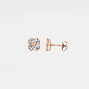 Moissanite Four Leaf Clover Stud Earrings - Perimade & Co.