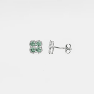 Moissanite Four Leaf Clover Stud Earrings - Perimade & Co.