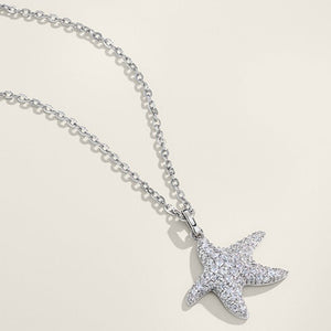Moissanite Full Pave Starfish Charm Necklace - Perimade & Co.