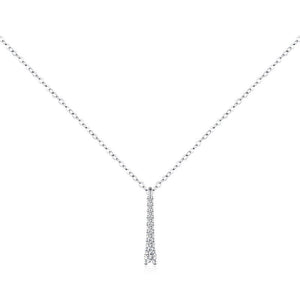 Moissanite Graduated Bar Pendant Necklace - Perimade & Co.
