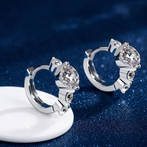 Moissanite Graduated Cluster Hoop Earrings - Perimade & Co.