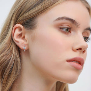 Moissanite Graduated Cluster Hoop Earrings - Perimade & Co.