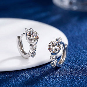 Moissanite Graduated Cluster Hoop Earrings - Perimade & Co.