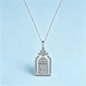 Moissanite Happiness Gate Pendant Necklace - Perimade & Co.