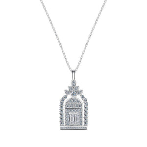 Moissanite Happiness Gate Pendant Necklace - Perimade & Co.