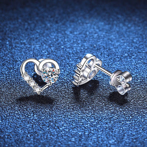 Moissanite Heart Wedding Stud Earrings - Perimade & Co.