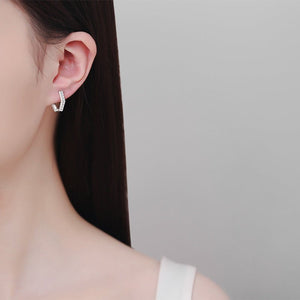 Moissanite Hexagon Huggie Hoop Earrings - Perimade & Co.