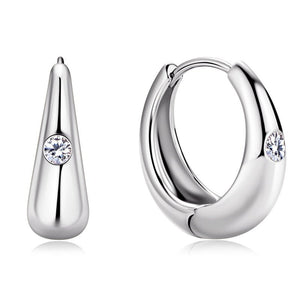 Moissanite Huggie Hoop Statement Earrings - Perimade & Co.