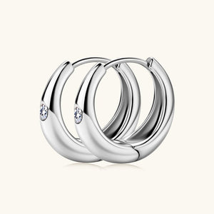 Moissanite Huggie Hoop Statement Earrings - Perimade & Co.