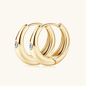 Moissanite Huggie Hoop Statement Earrings - Perimade & Co.