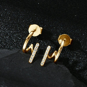 Moissanite Illusion Double Row Stud Earrings - Perimade & Co.