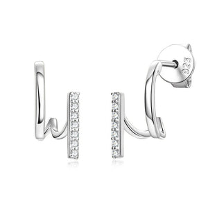 Moissanite Illusion Double Row Stud Earrings - Perimade & Co.