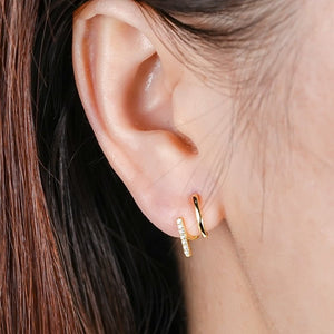 Moissanite Illusion Double Row Stud Earrings - Perimade & Co.