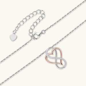 Moissanite Infinity Heart Charm Necklace - Perimade & Co.