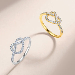 Moissanite Infinity Heart Pave Stack Band Ring - Perimade & Co.