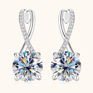 Moissanite Infinity Leverback Hoop Earrings - Perimade & Co.